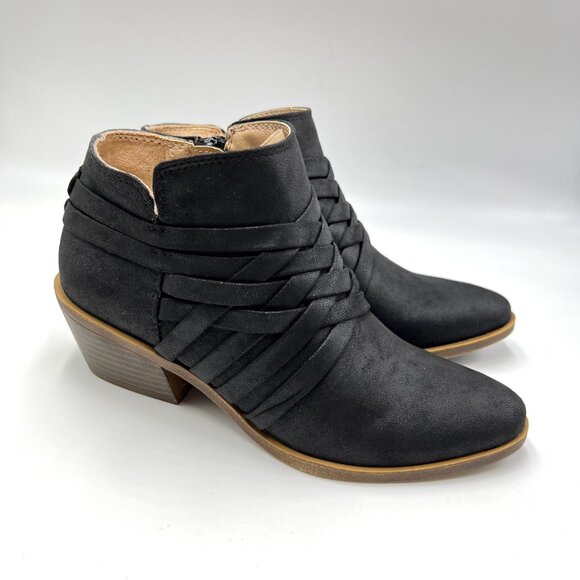 Lifestride Womens Size 6 Black Faux Vegan‎ Leather Ankle Boots Booties Shoes - Picture 1 of 13